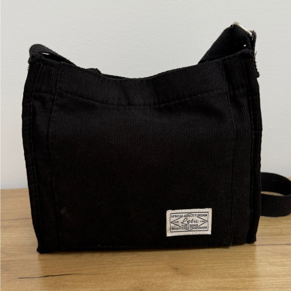 Rothco Black Messenger Bag Canvas Minimalist Design
